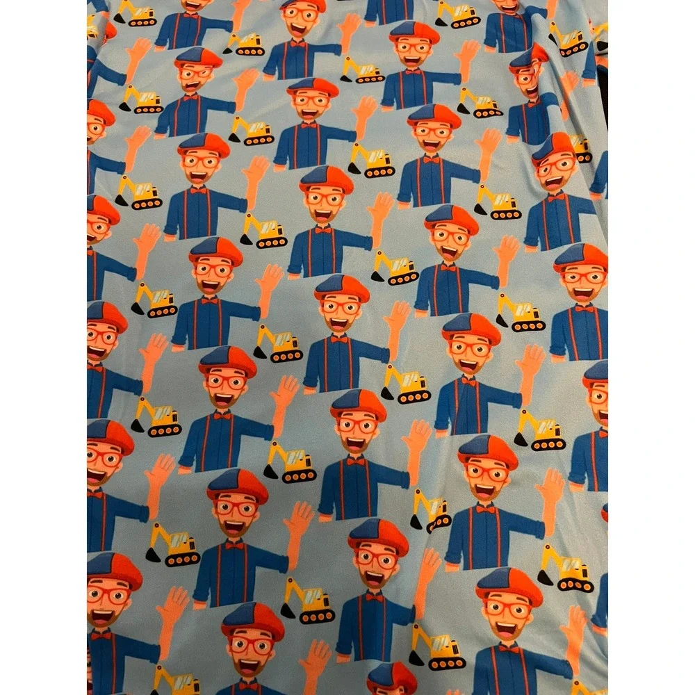Trendy Tots Blippi Bamboo Pajamas Set Blue Orange Boys Size 7-8T Visco Sleepwear